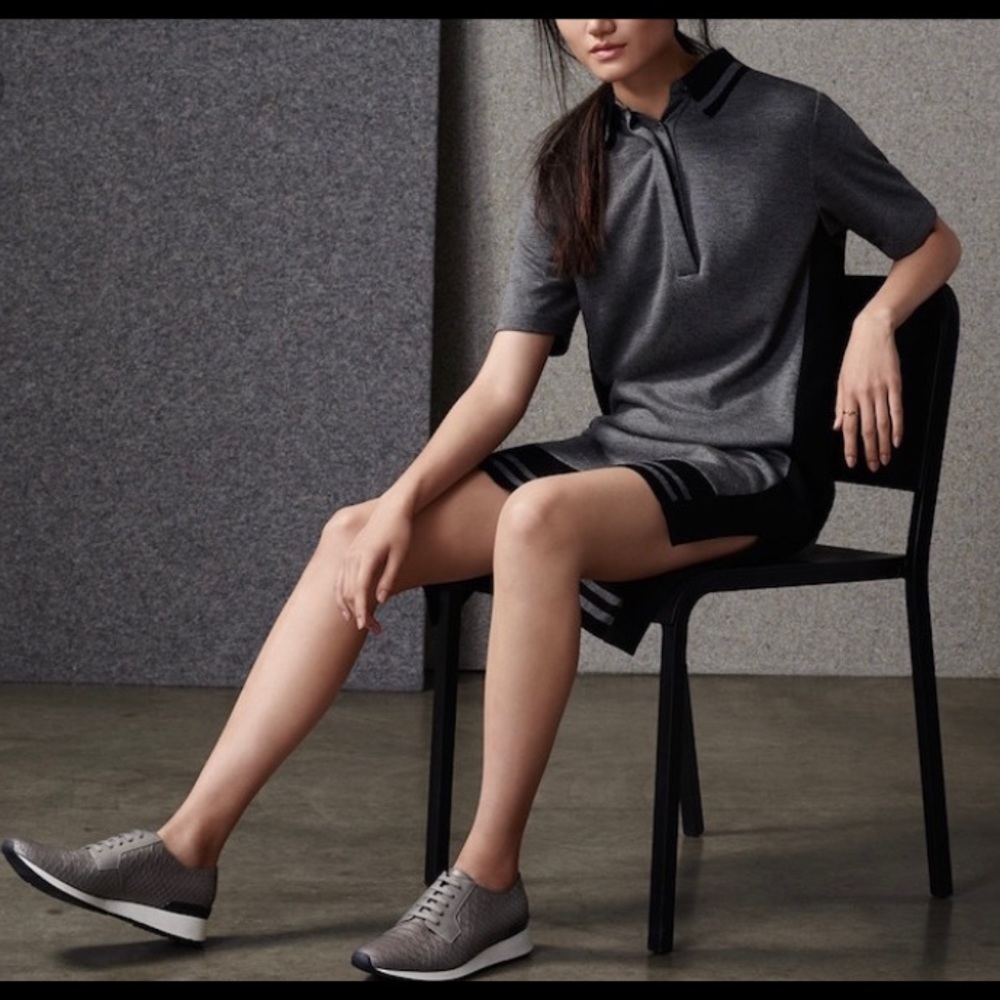 Vince Rayner Black Snakeskin Lace Sneakers